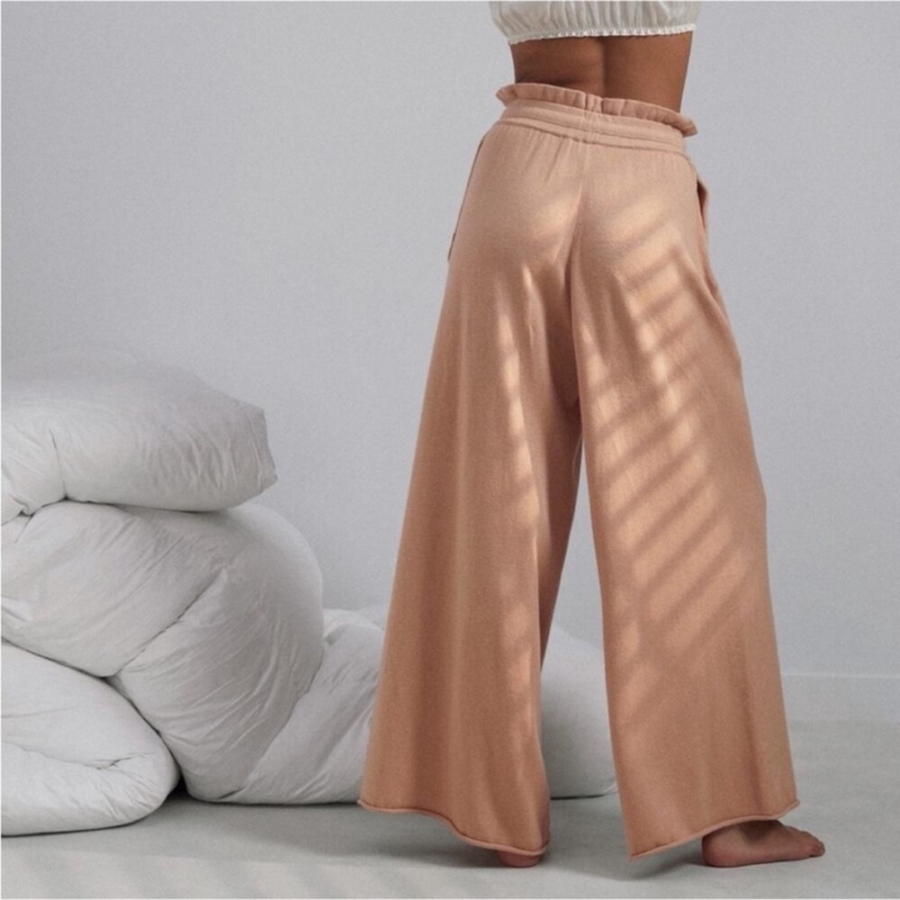 NWOT Lunya Cozy Cotton Silk Nutmeg Neutral Knit Drawstring Wide Leg Pants Size M - Picture 13 of 13